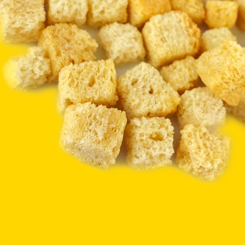 Natural baked croutons